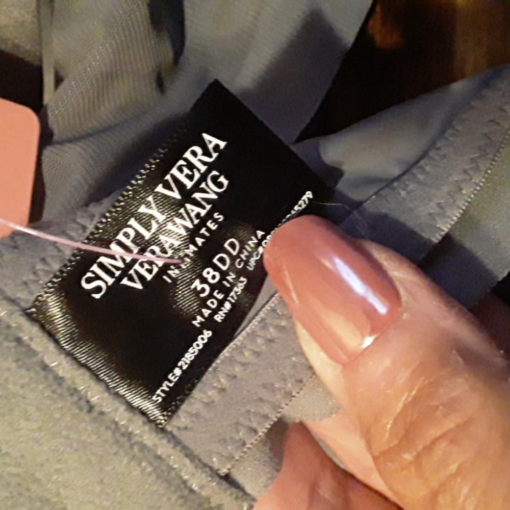 NWOT 38DD Simply Vera Grey Gorgeous Padded underwire Bra - Picture 13 of 16